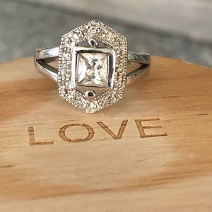 Sterling Silver White Topaz Ring